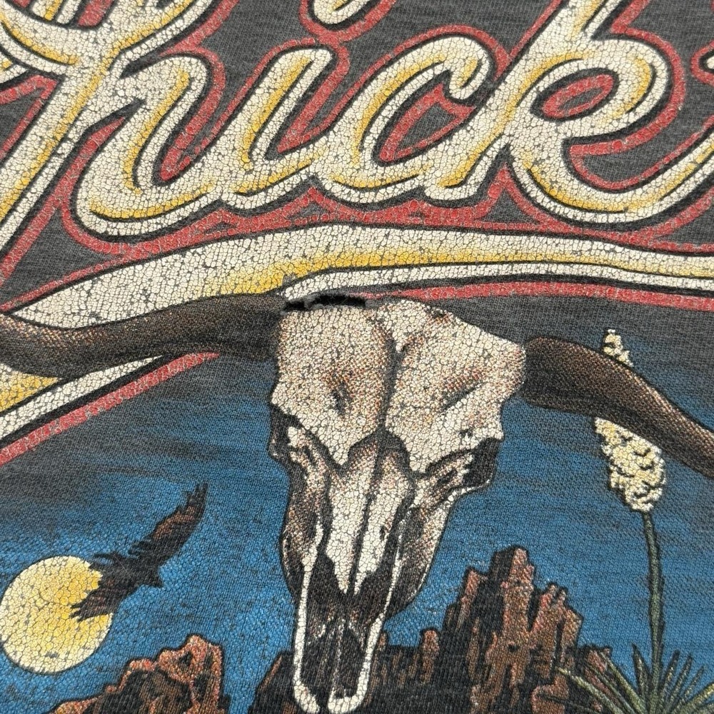 Vintage 90s Harley Davidson Distressed Albuquerque New Mexico Biker T-shirt 3XL - Picture 8 of 8
